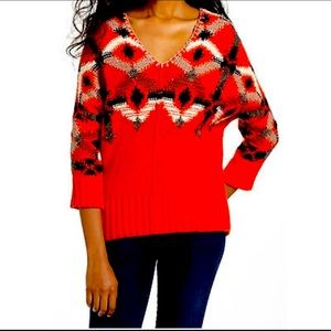 Anthropologie Fiets Voor 2 Cadmium Geometry Chunky Knit Sweater size XS